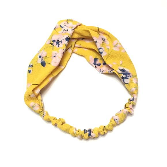 Yellow & Pink Floral Boho Twist Headband - Picture 5 of 8